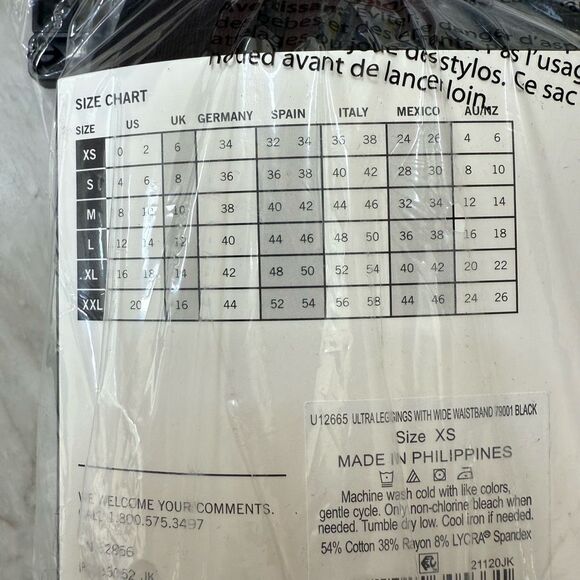 Hue black WIDE WAISTBAND ULTRA COTTON LEGGINGS size XS NWT - Picture 4 of 9